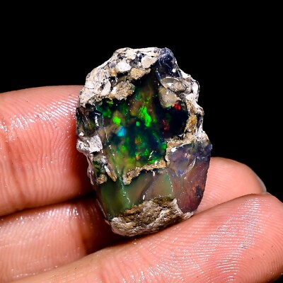 Opal Grobem, Natürlich raw, Äthiopische Fire Grobem Edelstein 20 Karat 25x17 MM