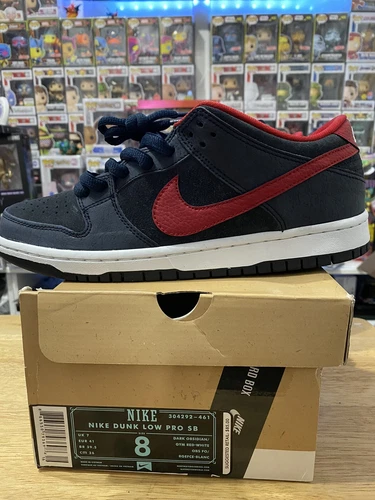 Size 8 - Nike Dunk Low Pro SB Dark Obsidian Gym Red 304292-461