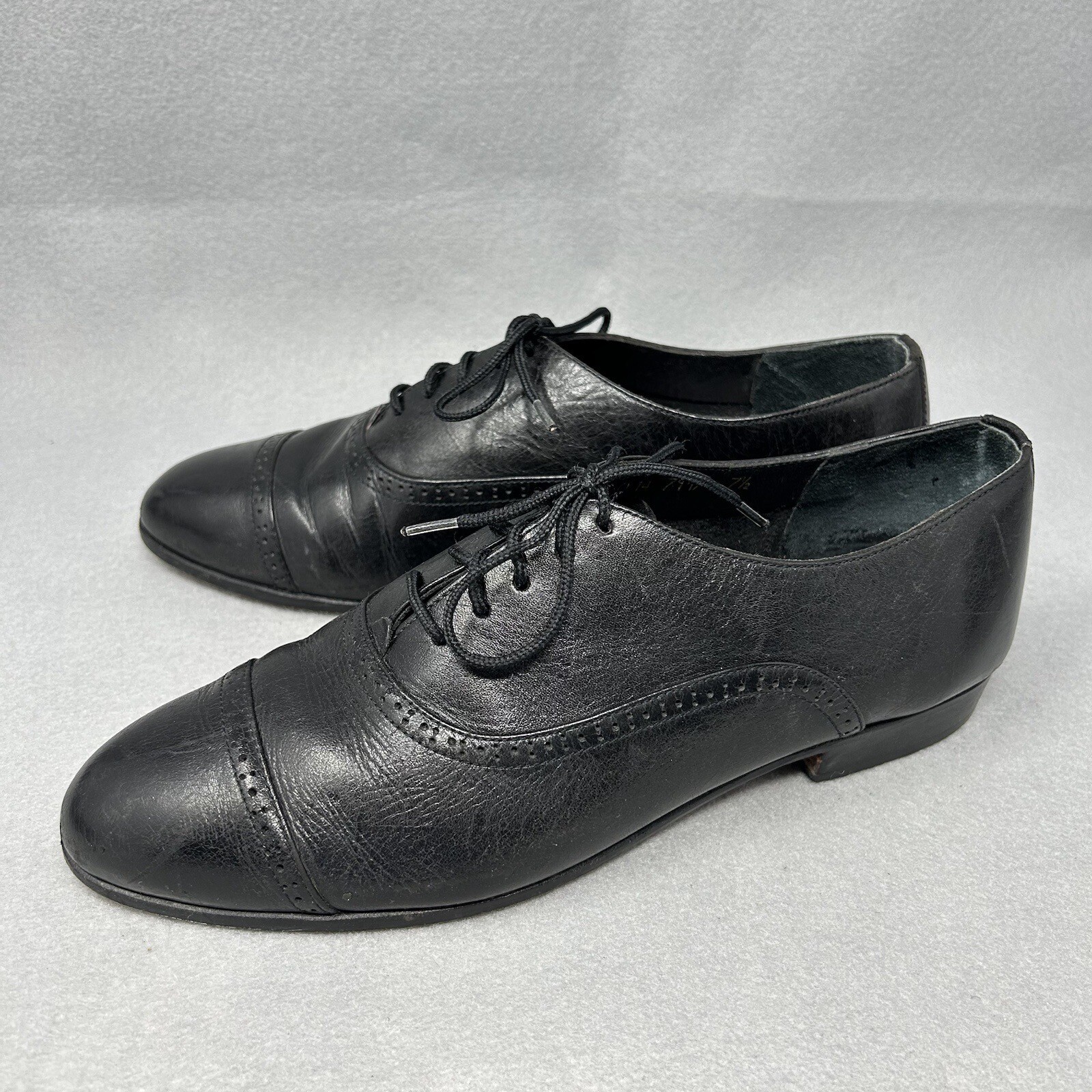 SAOLA Oxford uomo Giorgio Brutini nere taglia 7 5 tomaia e suola in pelle punta cappuccio derby