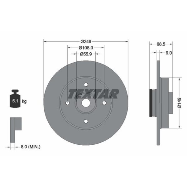 Bremsscheibe Citroen T. C4/307 MIT Lager-image