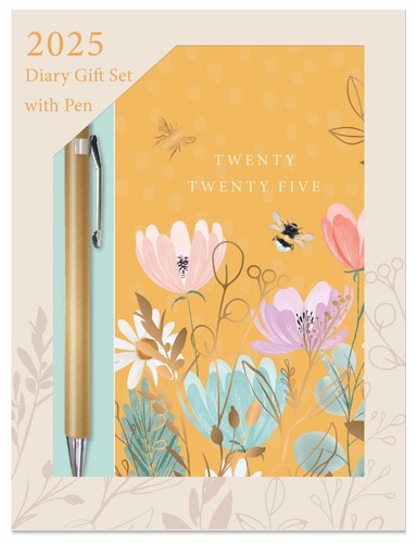 2025 SLIM WEEK TO VIEW DIARY PLANNER GIFT BOX SET WITH PEN Butterfly Duck Design - Picture 12 of 13
