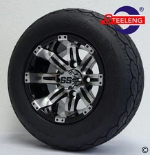 GOLF CART 10" MACHINED TEMPEST WHEELS and GECKO 18"(205/50-10) LOW PROFILE TIRES