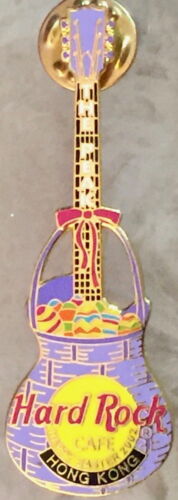 Hard Rock Cafe HONG KONG THE PEAK 2002 EASTER PIN Egg Basket Guitar - HRC #17492 - Afbeelding 1 van 1
