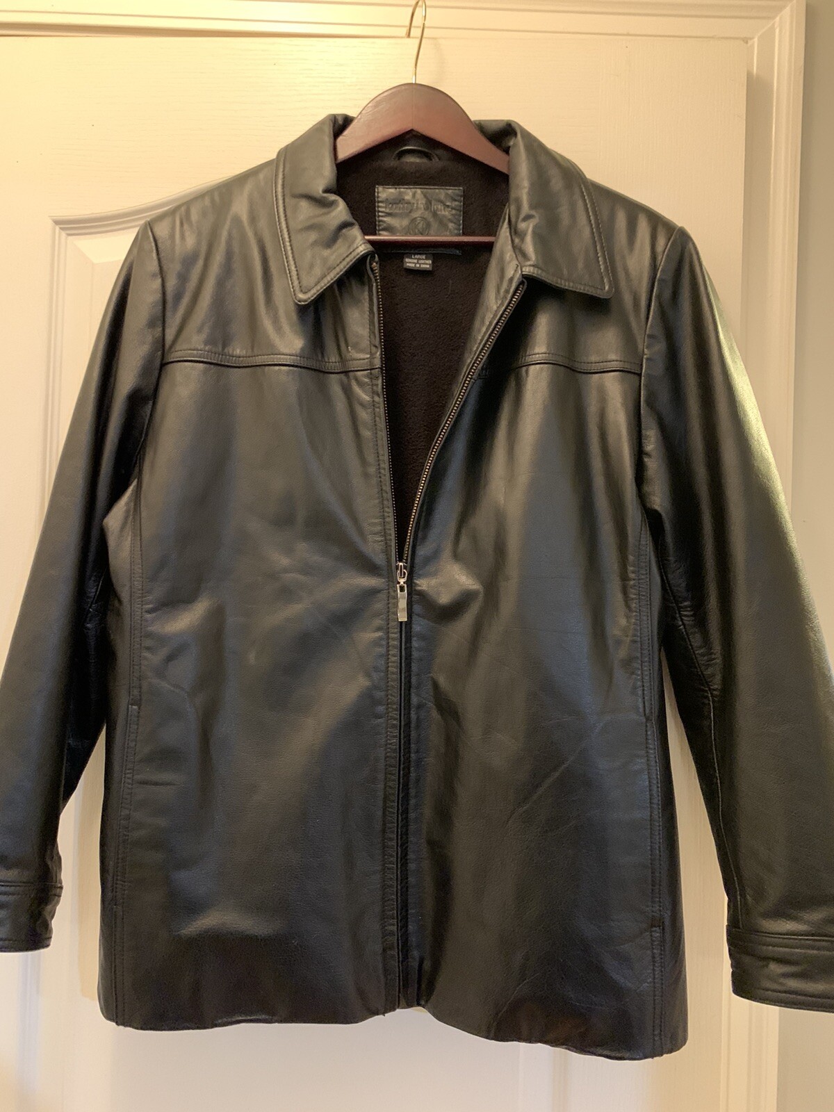 Kathy Ireland Genuine Leather Jacket Size Large Women… Gem