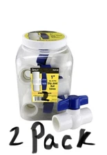 Apollo 1” x 1” x 4” PVC Schedule 40 Slip x Slip Ball Valve Pro Pack(2-Pack)