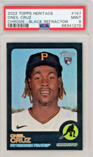 Oneil Cruz 2022 Topps Heritage Chrome Black Refractor #9/73 PSA 9 RC ROOKIE #157