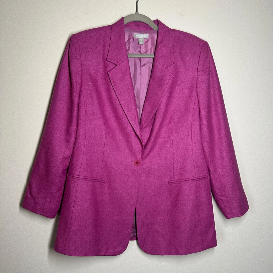 Blazer Nordstrom seda cruda de un solo pecho para mujer talla 14P negocios clásico trabajo Foto 3 de 4