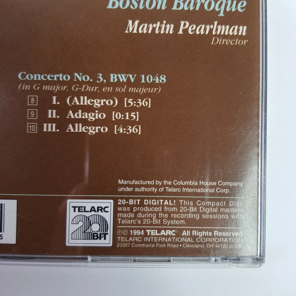 Conciertos de Bach Brandeburgo Nº 1 2 3 Boston Barroco Martin Pearlman Telarc CD Foto 4 de 4