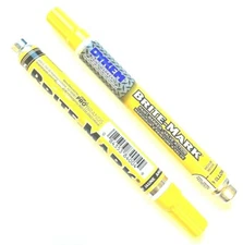 DYKEM MARKERS BRITE-MARK INDUSTRIAL ALL PURPOSE YELLOW 84004 2 PIECES!