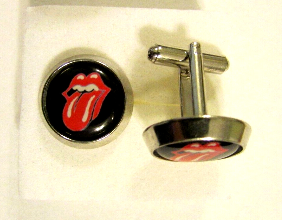 The Rolling Stones Cuff Links, Rolling Stones logo cufflinks, Stones cuff links