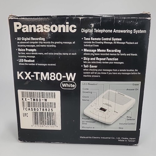 Panasonic KX-TM80-W Digital Answering Machine (White) - Zdjęcie 2 z 3