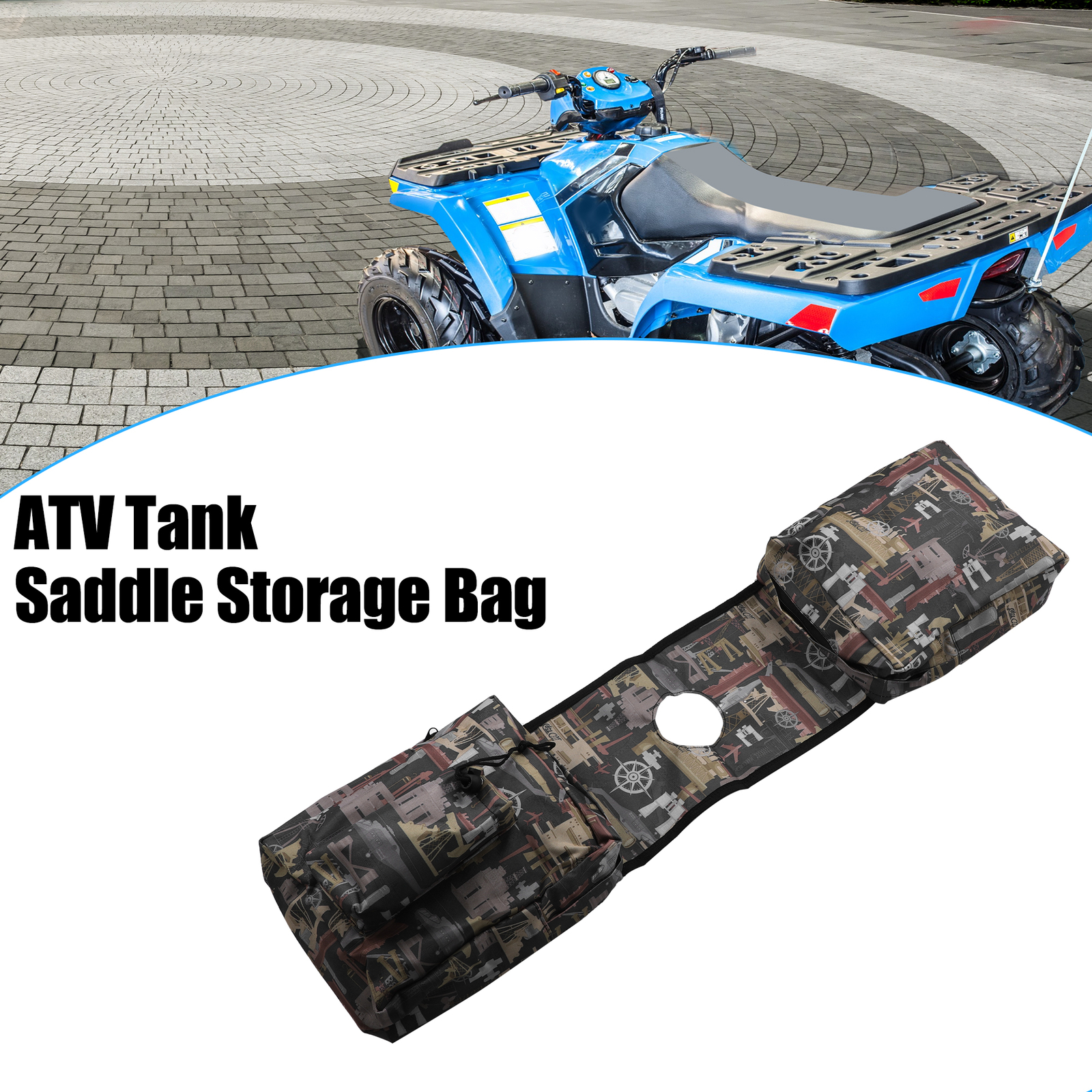 ATV UTV Saddlebags Cargo Pouch Storage Bags Motorcycle Fuel Gas Tank