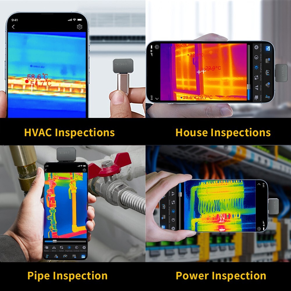 -20 to 600℃ P2 Thermal Imaging Camera 49152 Pixel IR Resolution for Android New