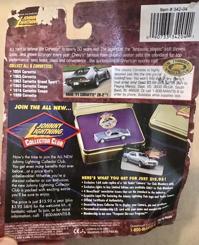 Johnny Lightning 1998 Chevrolet Corvette Convertible 1:64 Corvette Collection - Picture 3 of 3
