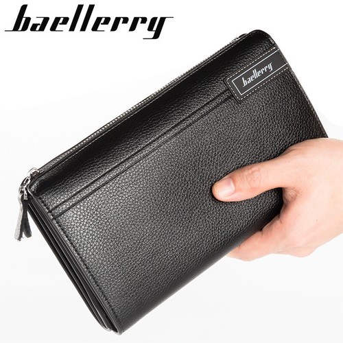 Cartera Bolso De Mano Para Hombre Multifunción De Gran Capacidad Billetera Lujo - Picture 7 of 15