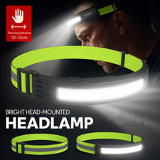 N E W Headlamp COB LED Rechargeable Headlight Torch Work Light Bar Head Band USB