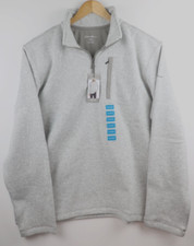 New Eddie Bauer Fleece 1/4 Zip Light Gray Cinder Size XXL Men  s Classic Pocket