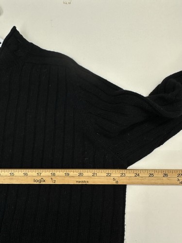 Saks Fifth Ave Womens Sweater Size XL Black Knit Silk Cashmere Real Clothes VTG - Picture 9 of 12