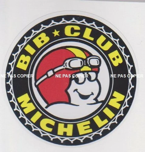 Sticker stickers - michelin bibendum bib club - diameter 8 cm