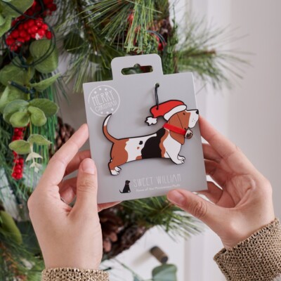Basset Hound Christmas Decoration Basset Hound Christmas Decoration Ornament Bauble UK