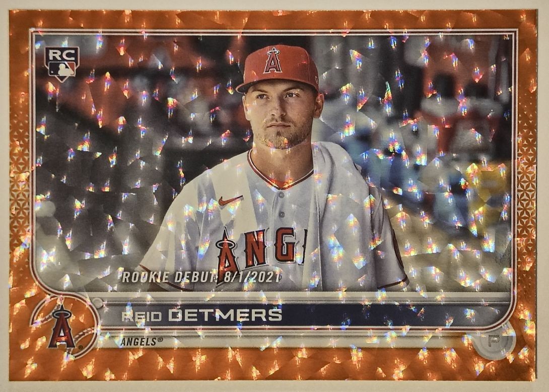 2022 Topps Update Orange Ice Foil Parallel #US62 Reid Detmers RC Angels  /299