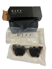 DIFF Eyewear Becky II Polarized Brown Tortoise Shell Cat Eye Sunglasses  Case