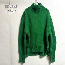 MOUSSY High Neck Knit Green F Fishtail Simple