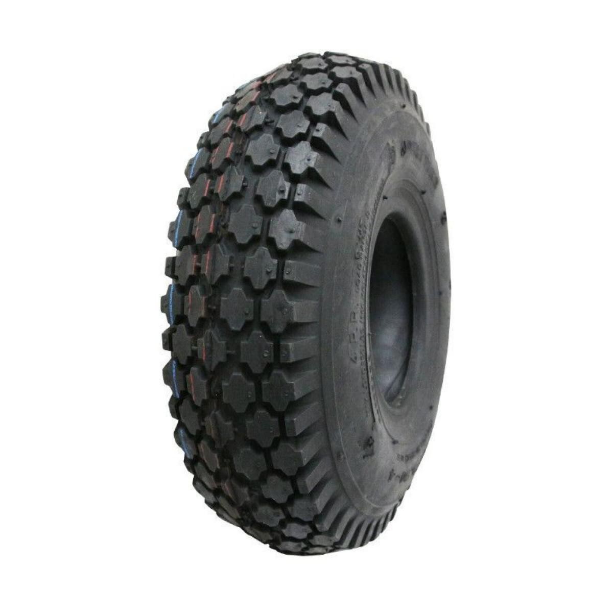 Pneu chariot 4.10/3.50-4 V6602 4PR avec sa chambre à air coudée pour jante de 4 pouces
