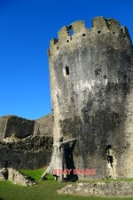 PHOTO  CAERPHILLY CASTLE . HOLDING UP THE 'COLLAPSING SOUTH SIDE TOWER OF THE CA