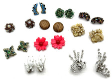 Vintage Clip On Earrings Lot of 10 Pairs Large Size