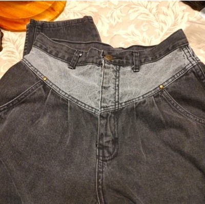         Amazing Vintage 80's Gitano Two-Toned Black & Grey Jeans - 10