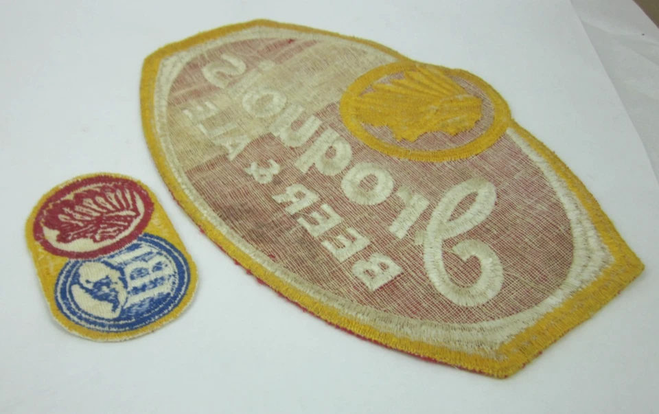 Parches de chaqueta vintage Iroquois BEER & ALE IBI parte trasera grande 9x6 delantera 3,25x2 Foto 4 de 4