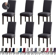 Chair Covers, Stretch Kitchen Dining Room Chair Covers Set of 6, Removable