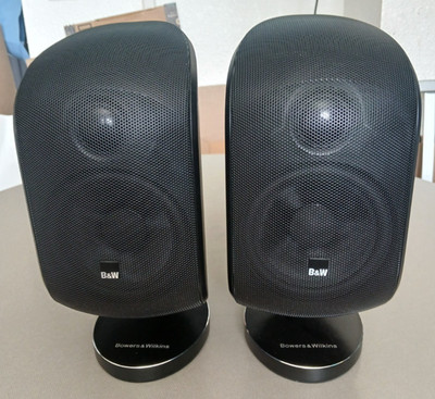 Set Of 2 B&W Bowers & Wilkins M-1 Satellite Speakers With Stands EUC