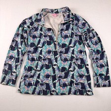 Lilly Pulitzer No Prob-Llama Skipper Popover Half Zip Pullover Navy Blue Medium