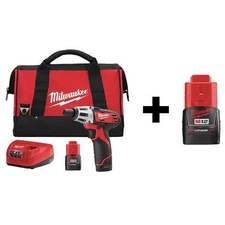 Cordless Screwdriver Kit, Chuck Size 1/4 in, 12 V, Includes Additional Battery