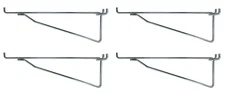 (4 Pack) 14 Inch Metal Mega Shelf Brackets for 1/8" 1/4" Pegboard & Slatwall