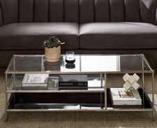 Laura James Glass Coffee Table Black mint condition 