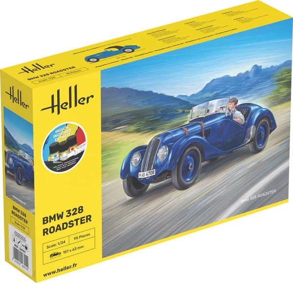 Heller - Starterset Mit Lack Und ZubehöR – BMW 328 Roadster Zum Selbstaufbau ...-image