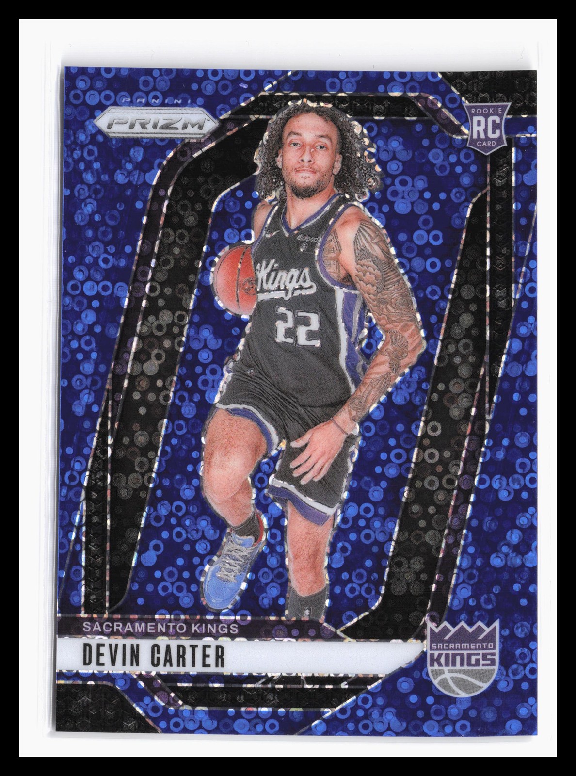2024-25 Prizm Prizms Fast Break Blue #231 Devin Carter #/150 Kings SP RC QW