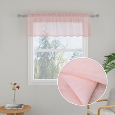 LKTCOBTAC Valances 1 Pack Pink Tiers Rod Pocket 52"W x 10"L Pack of 1 ,