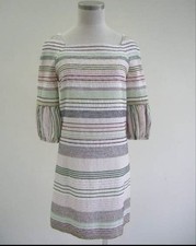 USED FEATURED IN MAGAZINES: LUXURIOUS PUFF-SLEEVE CHANEL DRESS WITH GOLD CHAIN