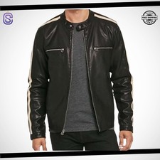 Mens Premium Motorcycle Leather Jacket | Cafe Racer Retro Cafe Racer Retro |Gift