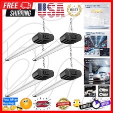 4 Pack Linkable LED Utility Shop Light, 4400 LM, Super Bright 6500K Cool Dayl...