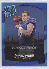 2017 Panini Donruss Rated Rookie Press Proof Blue Davis Webb #348 07rd
