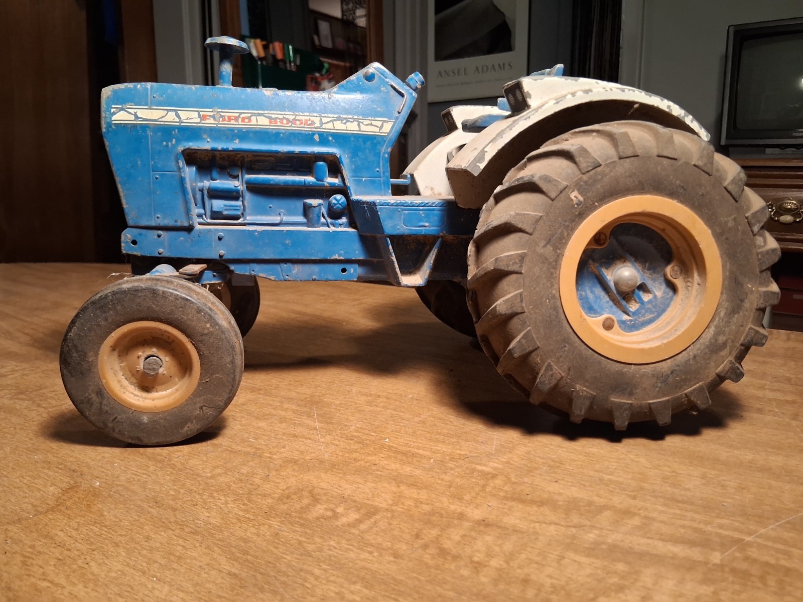 Vintage Ford Diecast Metal Farm Tractor Toy, Blue White Tan & Black | eBay