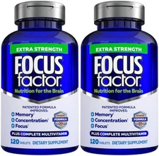 Focus Factor Extra Strength pack of 2 Brain 120Capsules Multivitamin Supplement