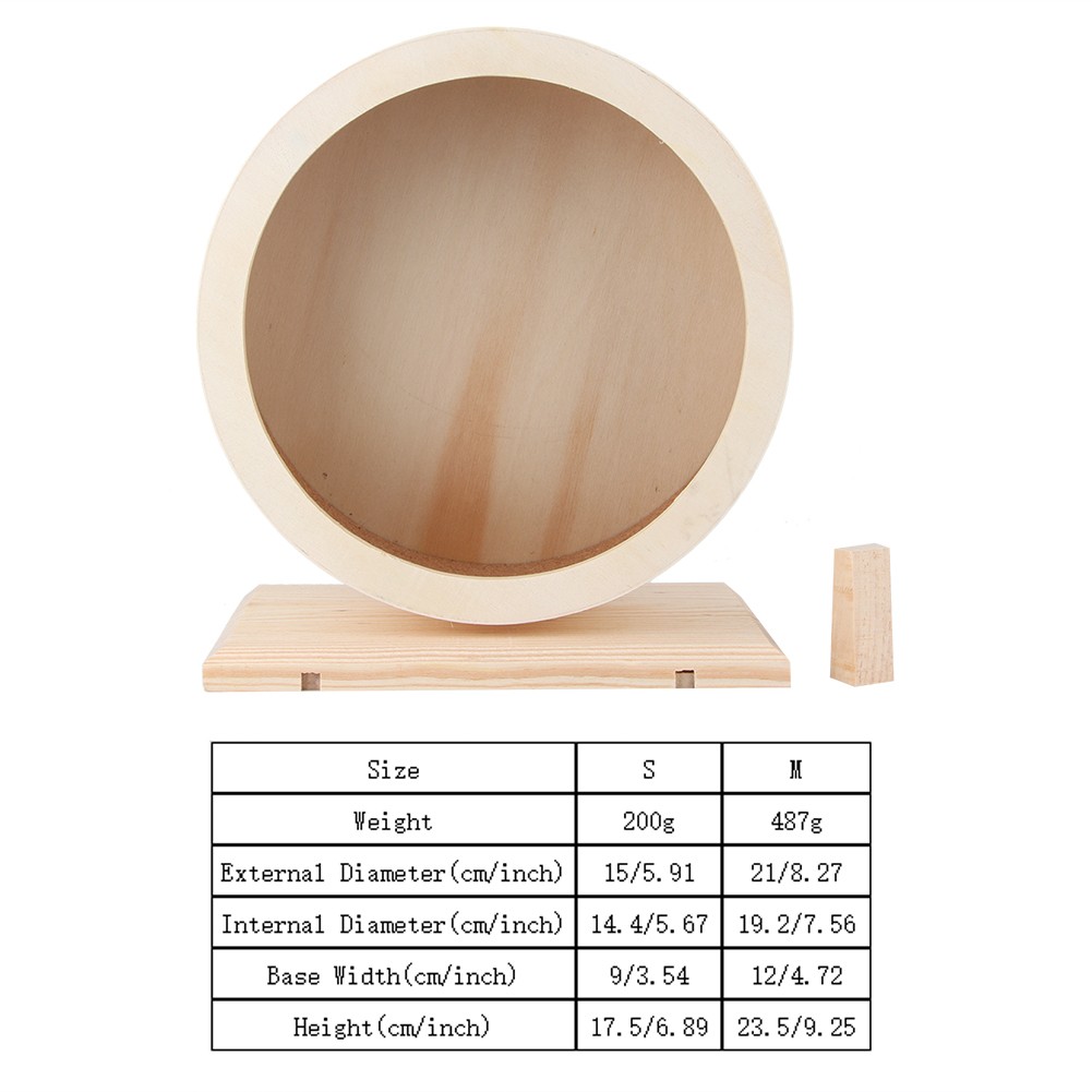 Wooden Bracket Hamster Running Wheel Eco-friendly Silent Exercise Toy For Small