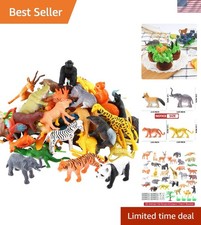 54-Piece Realistic Jungle Animal Playset for Kids - Safe  Educational Fun