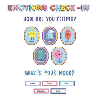 Carson Dellosa We Stick Together Emotions Check-In Pre-punched Bulletin Board